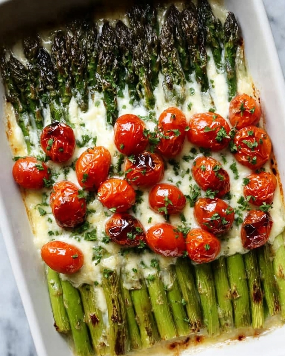 Oven Roasted Asparagus with Parmesan and Tomatoes Recipe - Recipe Image