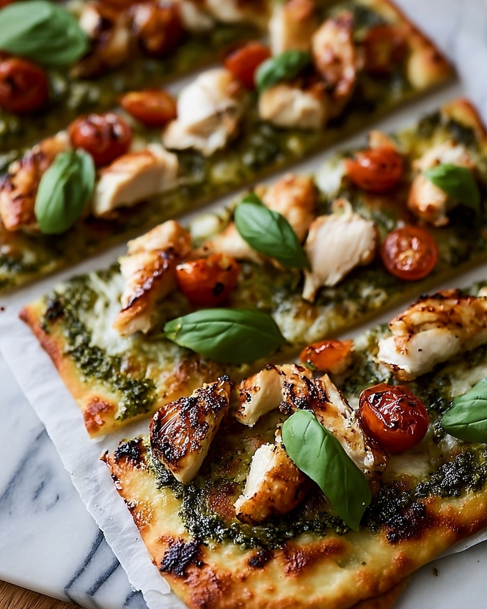 Pesto Chicken Flatbread Recipe - Recipe Image