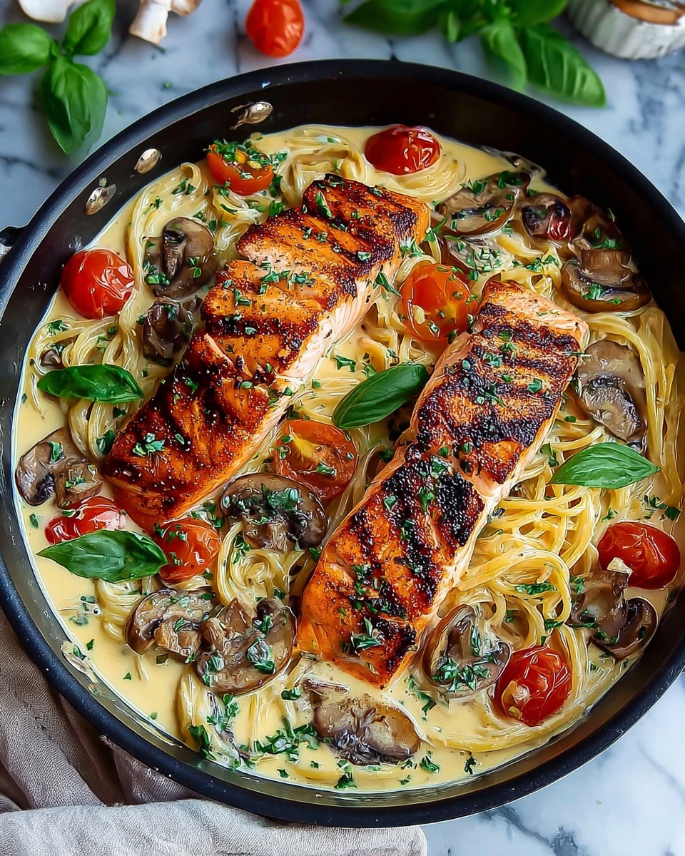 Tuscan Salmon Pasta Recipe - Recipe Image