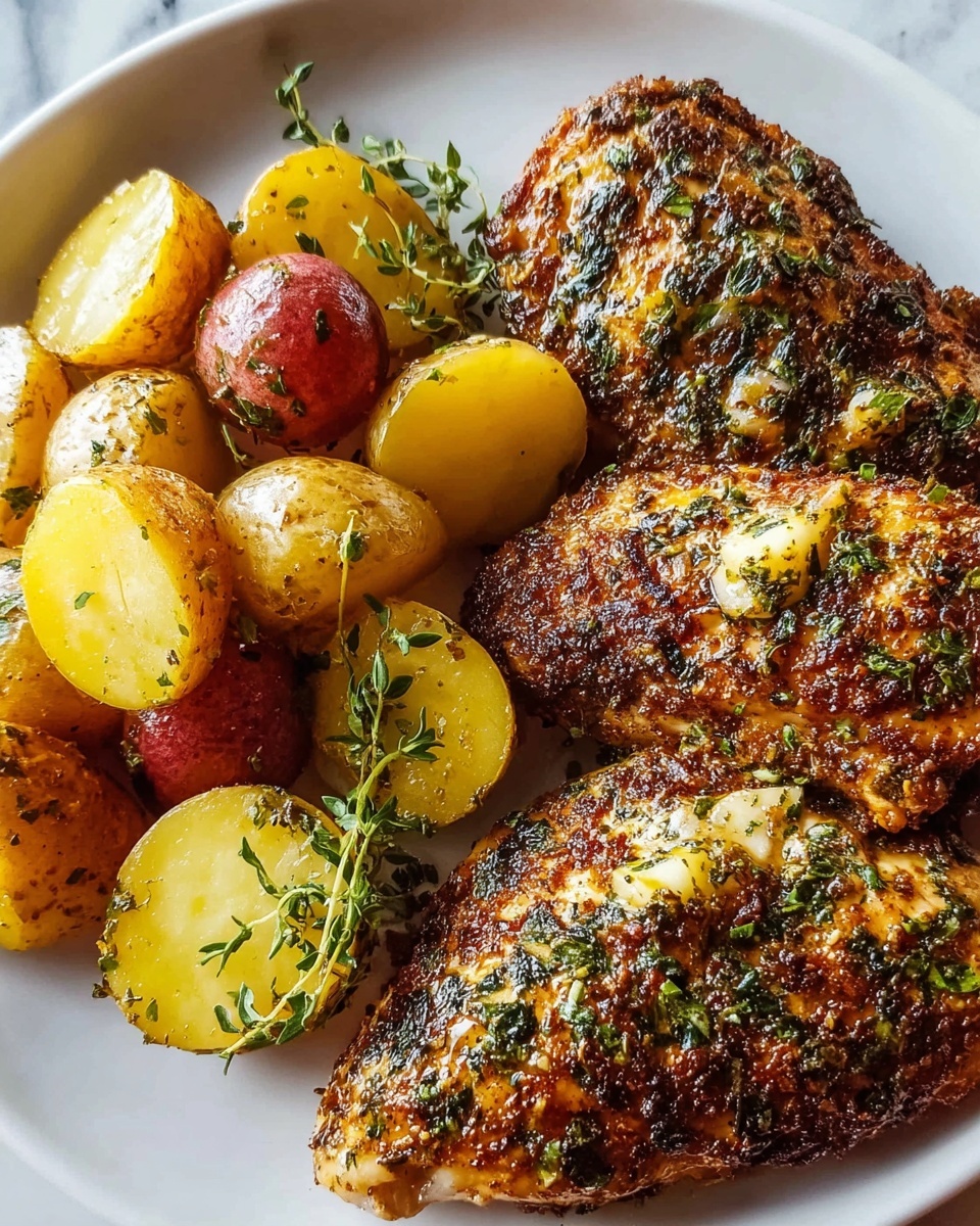 Garlic Parmesan Chicken and Potatoes Recipe - Recipe Image