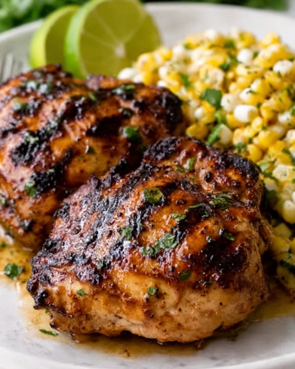 Grilled Hot Honey Chicken with Lime Corn Salad Recipe - Recipe Image