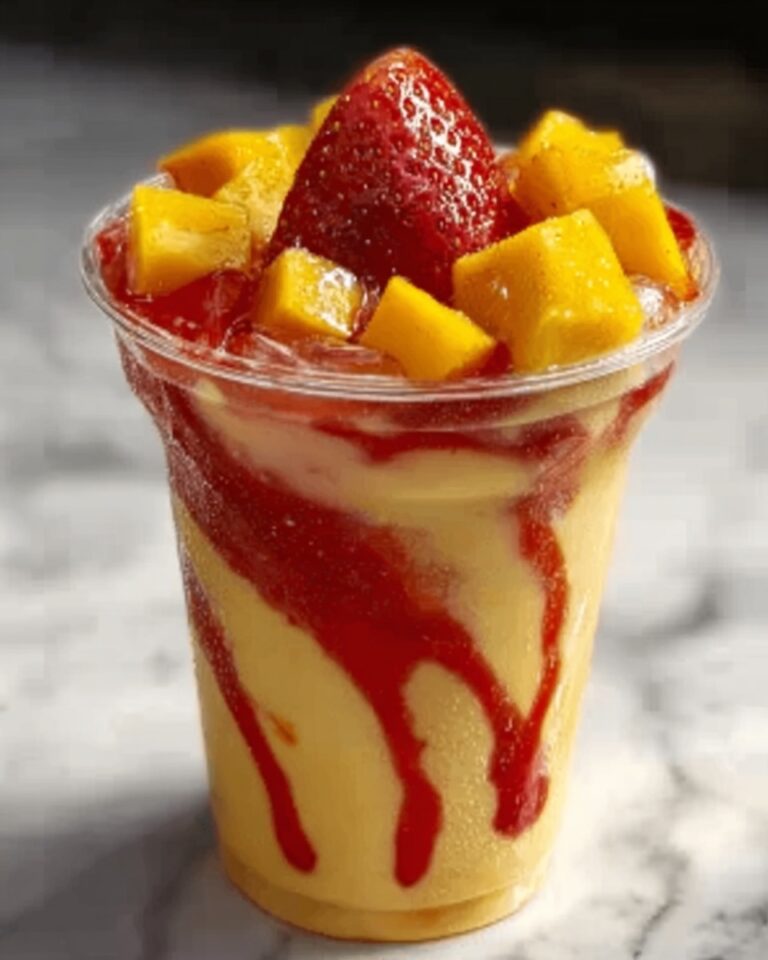 Mango Strawberry Sunrise Frappuccinos Recipe