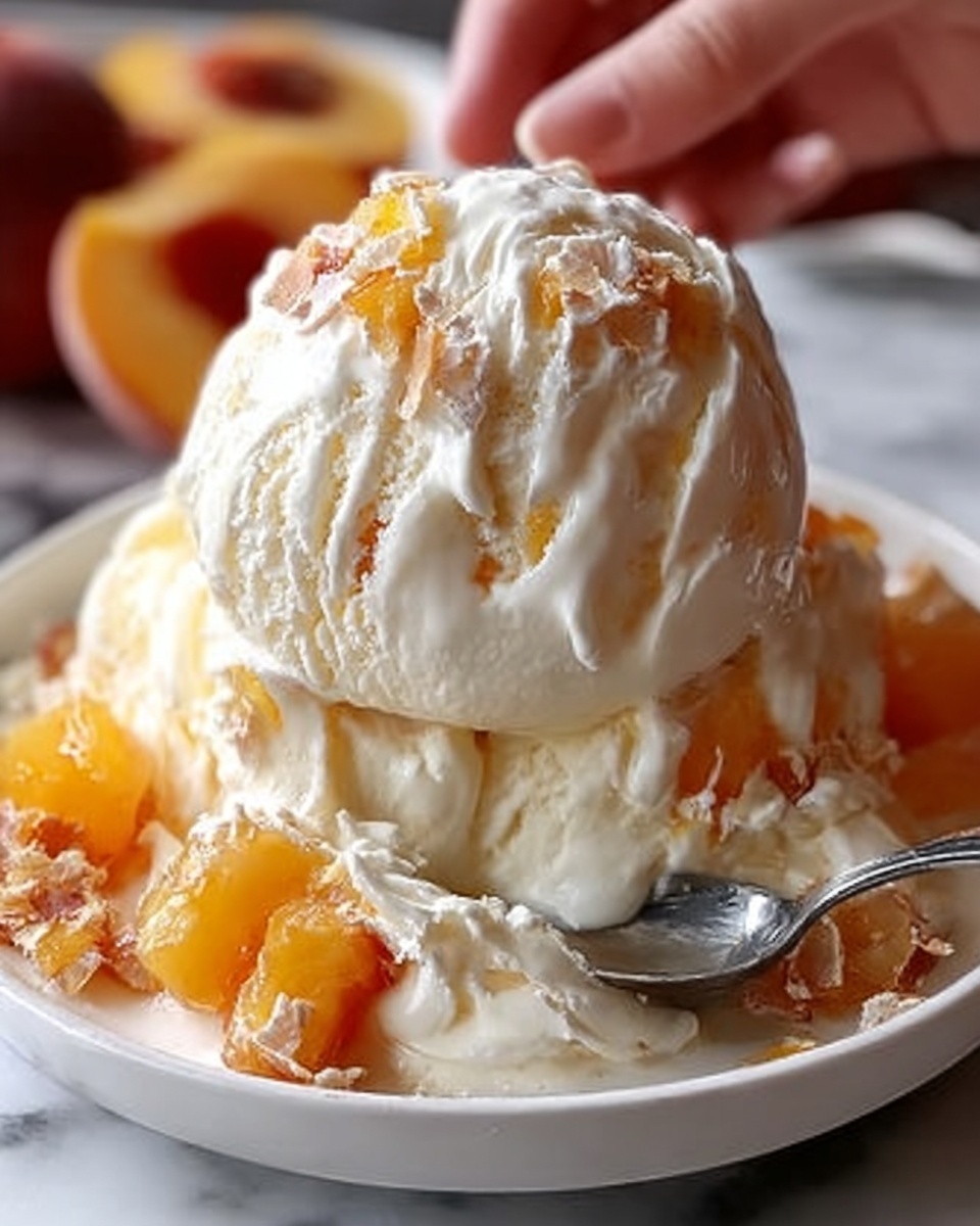 Homemade Peach Ice Cream Recipe - Recipe Image