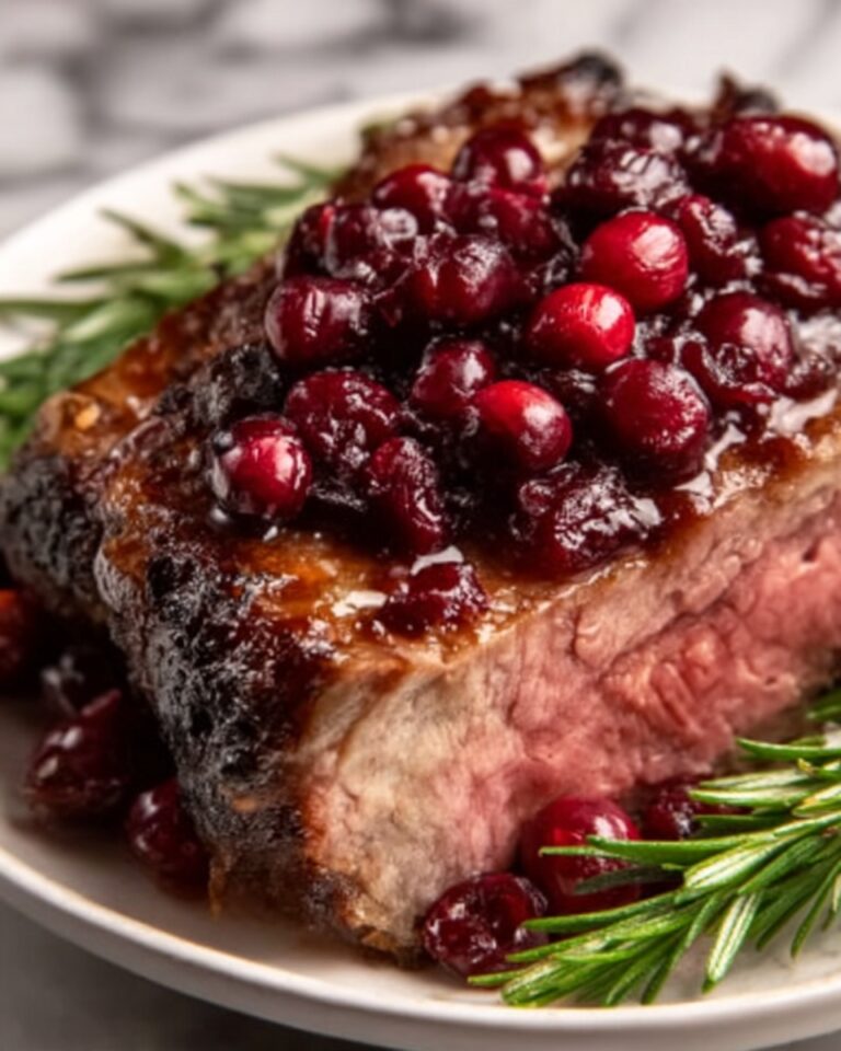 Cranberry Balsamic Ribeye Roast Recipe