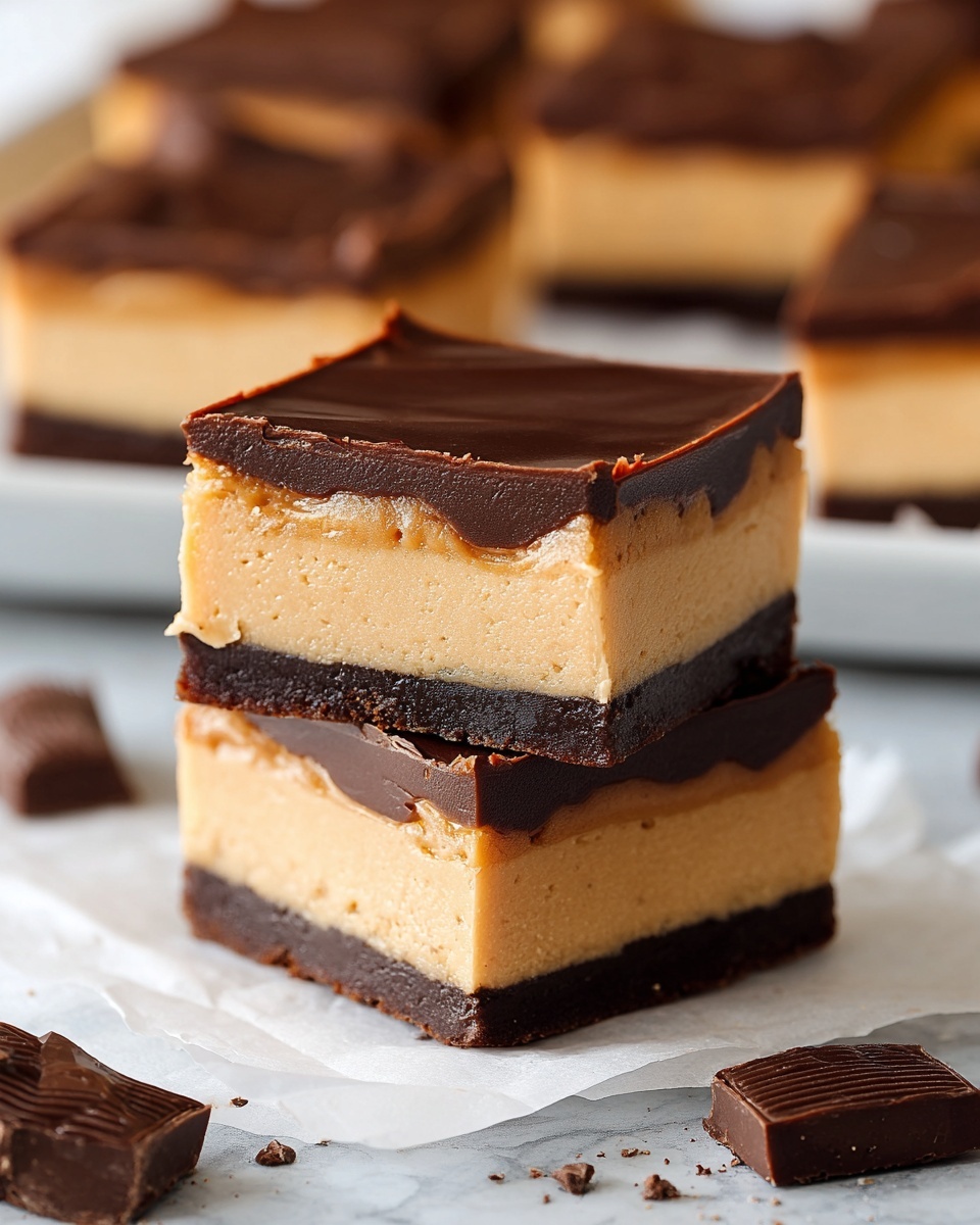No-Bake Peanut Butter Buckeye Bars Recipe - Recipe Image