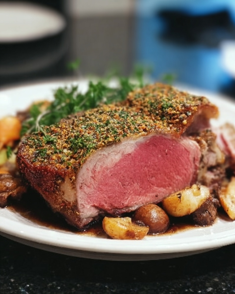 Herb-Crusted Roasted Lamb Recipe - Recipe Image
