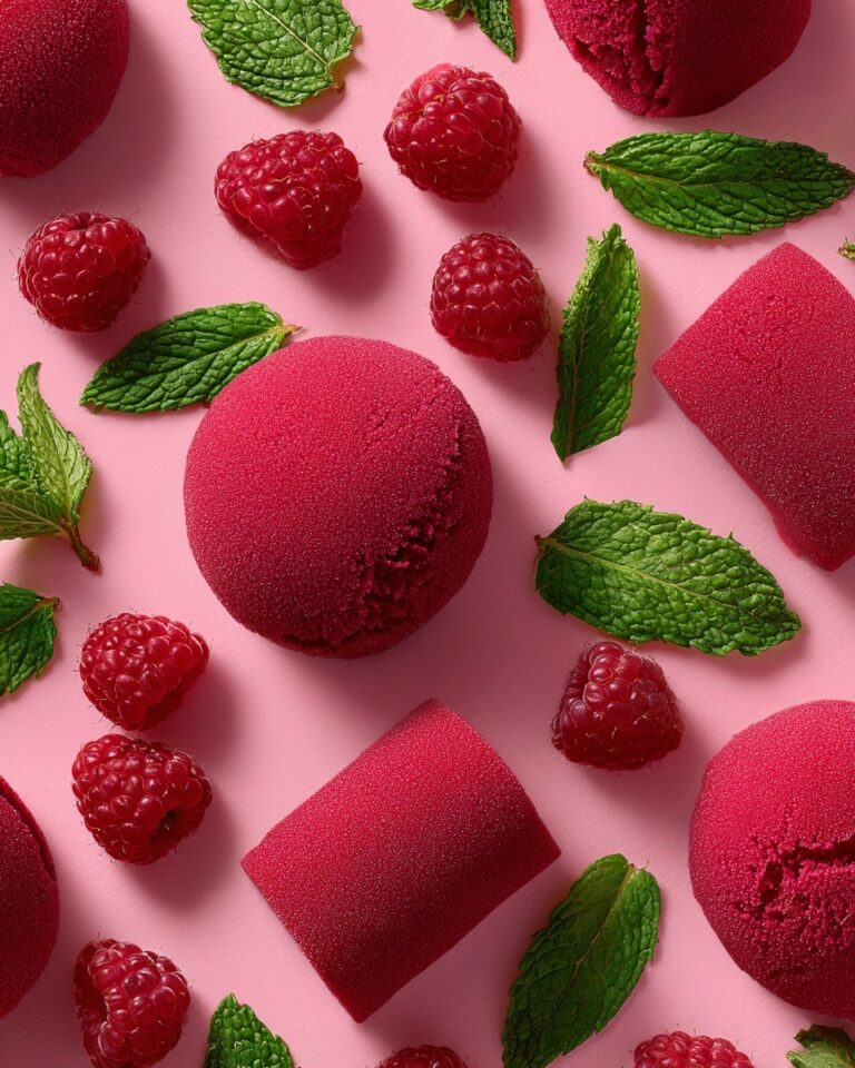 Raspberry Sorbet with Fresh Mint Recipe