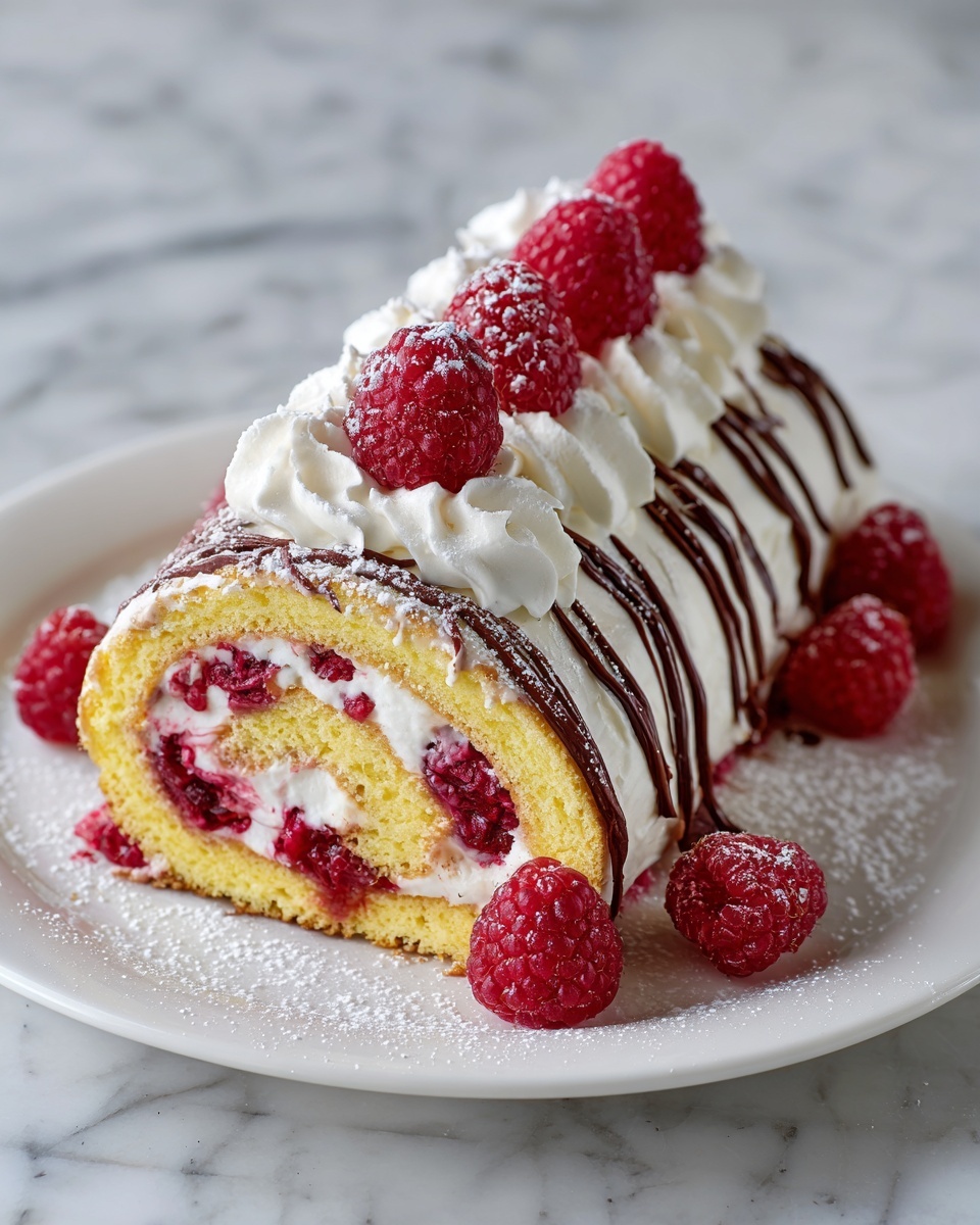 Raspberry White Chocolate Cake Roll Recipe - Recipe Image