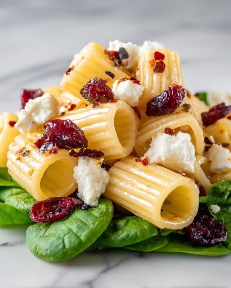 Feta & Cranberry Rigatoni Salad with Lemon Vinaigrette Recipe