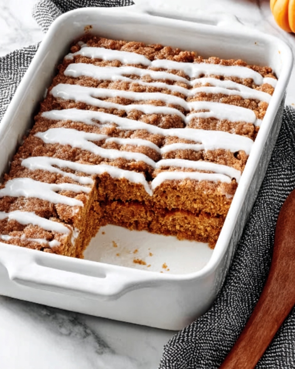 Pumpkin Coffee Cake with Spiced Crumb Topping and Maple Glaze Recipe - Recipe Image