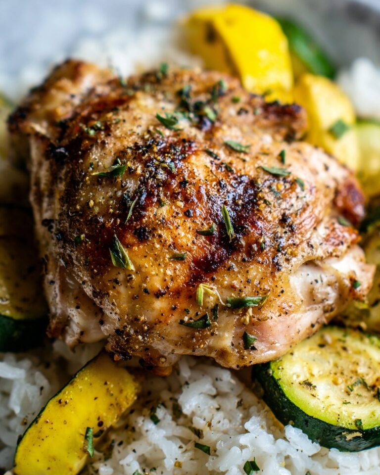 Lemon Pepper Chicken and Rice with Zucchini and Squash Recipe
