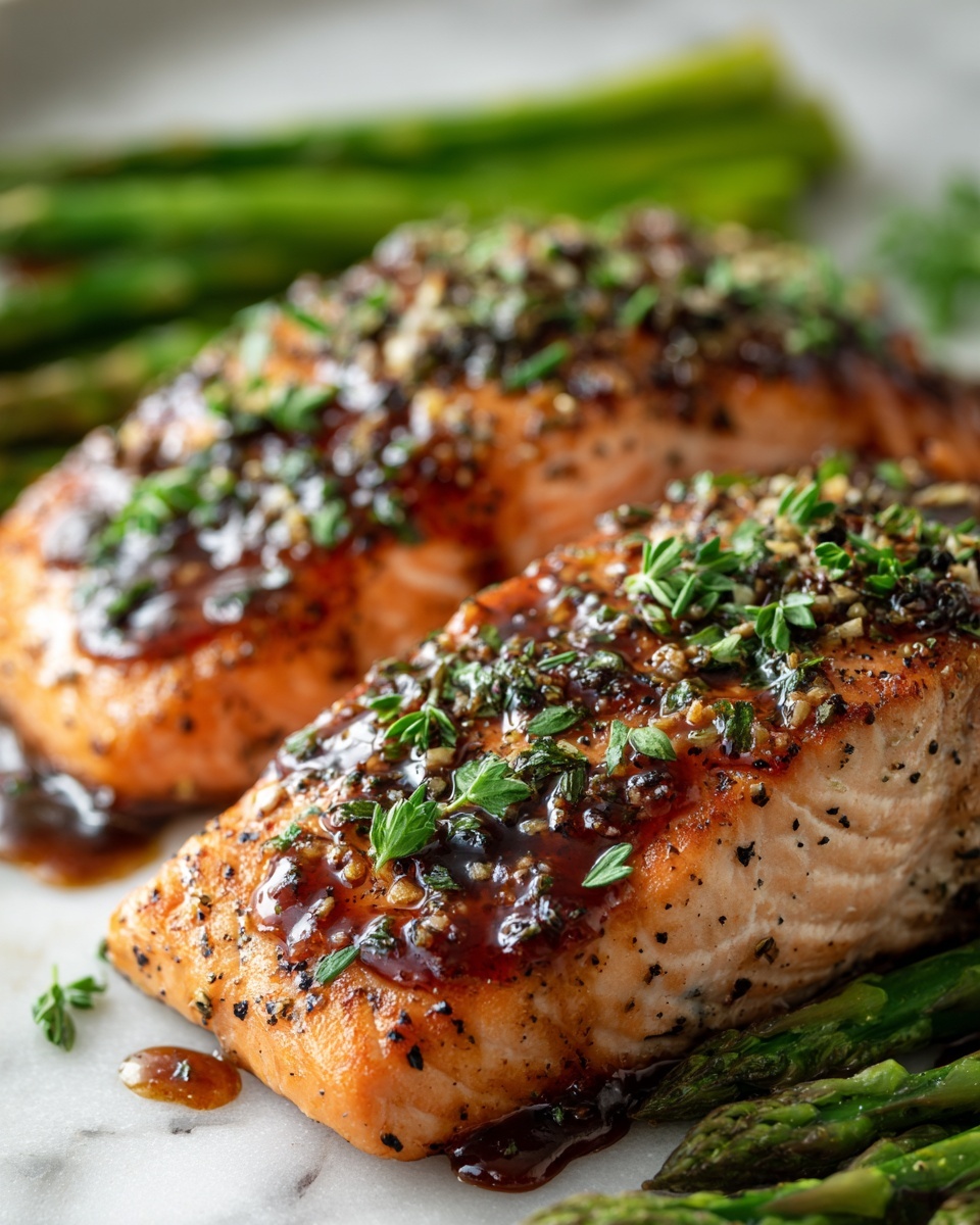 Balsamic Glazed Salmon with Asparagus Recipe - Recipe Image