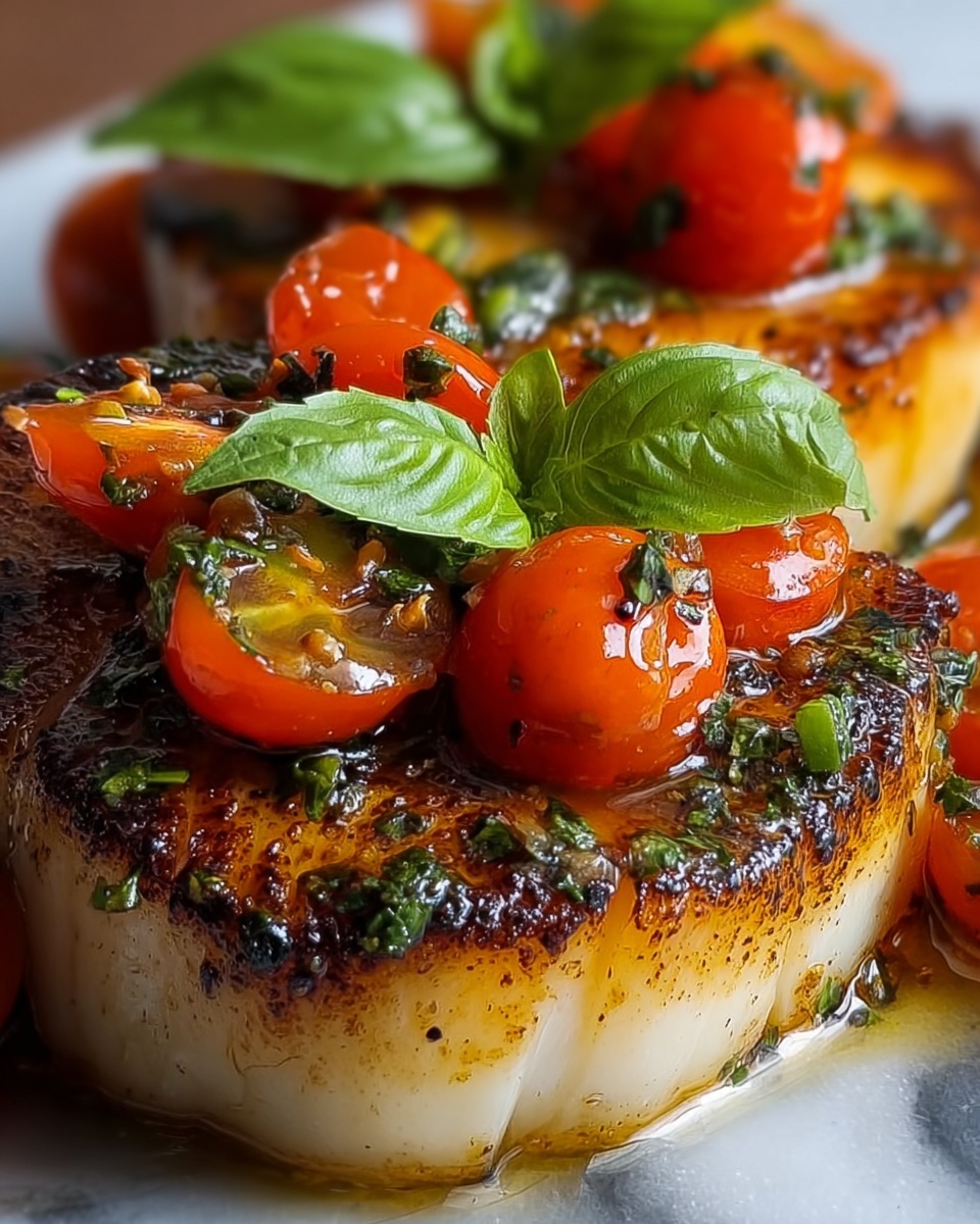 Pan-Seared Mediterranean Cod in Tomato Basil Sauce Recipe - Recipe Image