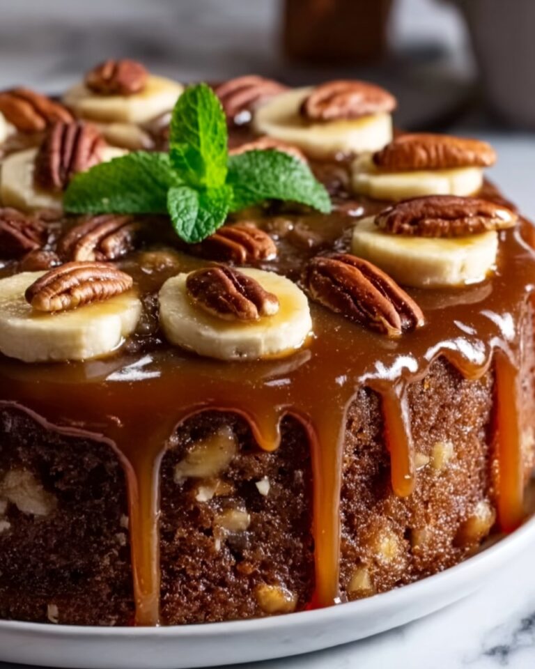 Banana Pecan Caramel Cake Recipe