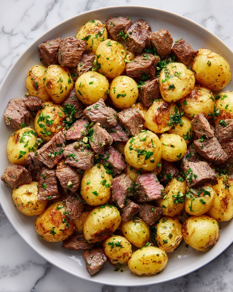 Garlic Butter Steak Bites and Potatoes Recipe - Recipe Image