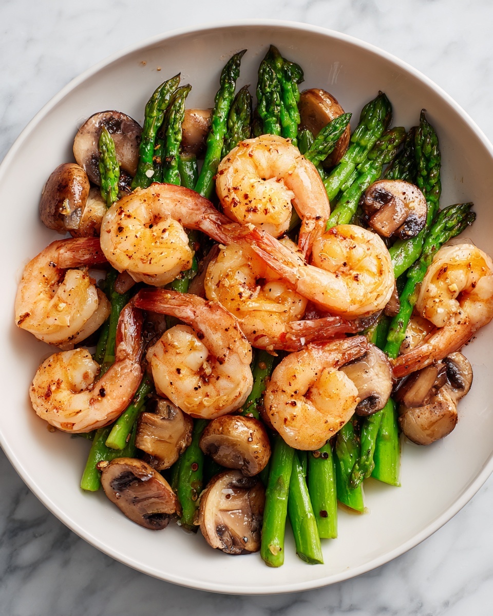 Shrimp and Asparagus Stir-Fry with Mushrooms Recipe - Recipe Image