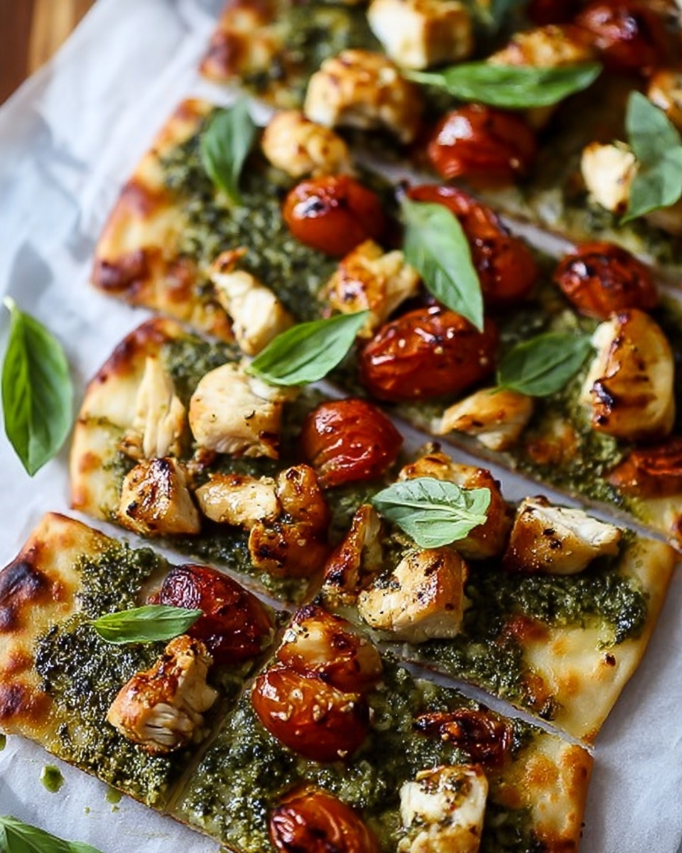 Pesto Chicken Flatbread Recipe - Recipe Image