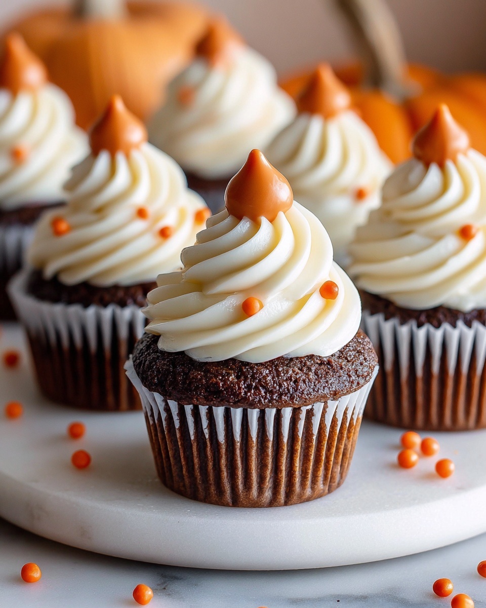 Pumpkin Cupcakes with Cream Cheese Frosting Recipe - Recipe Image