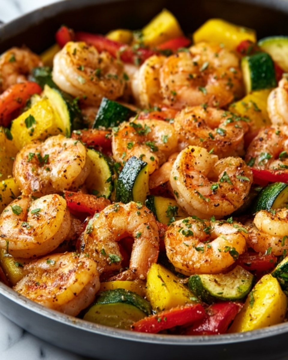 Easy Shrimp Vegetable Skillet Recipe - Recipe Image