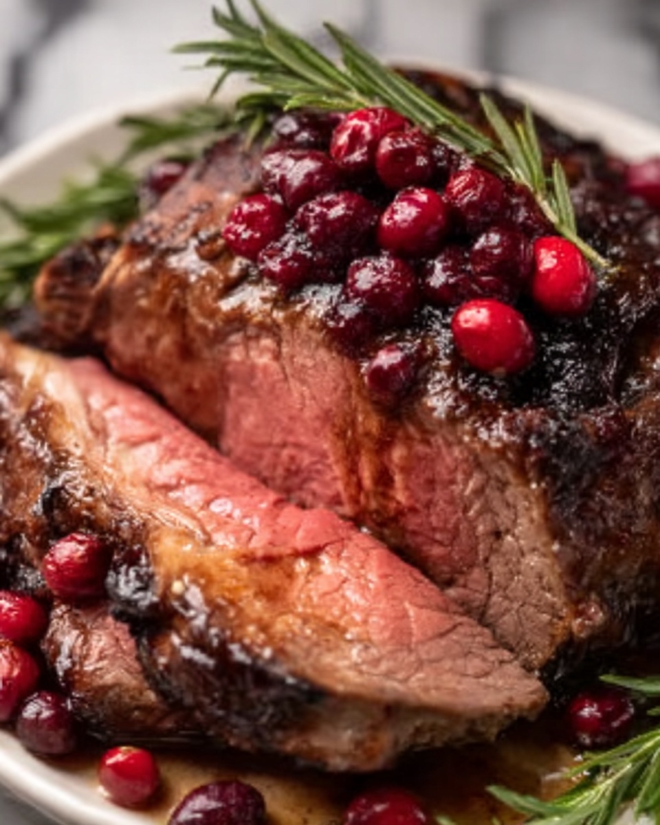 Cranberry Balsamic Ribeye Roast Recipe - Recipe Image