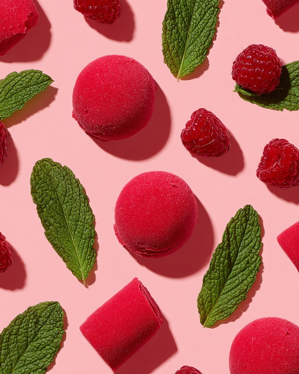 Raspberry Sorbet with Fresh Mint Recipe - Recipe Image