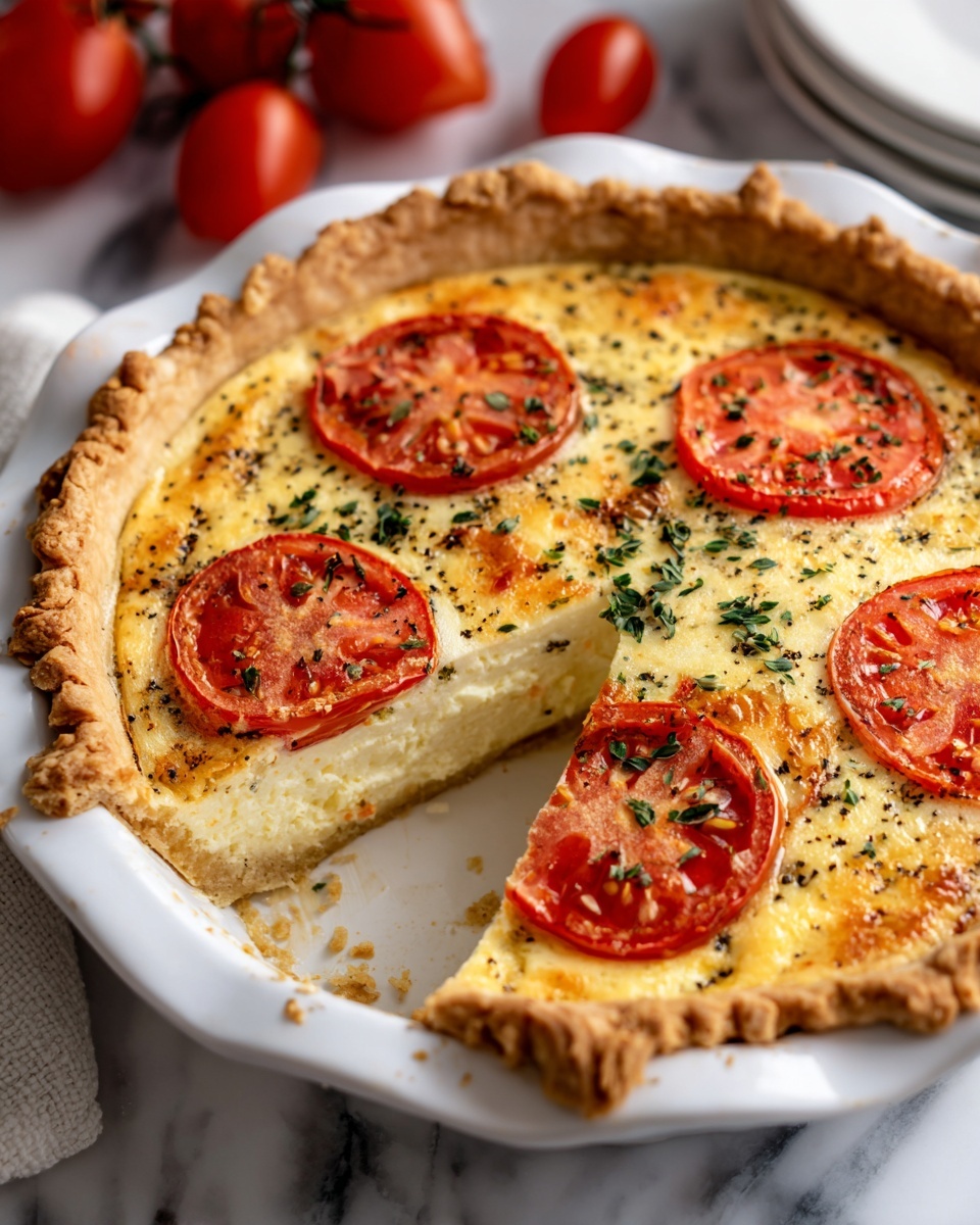 Tomato Pie with Cheddar and Parmesan Recipe - Recipe Image