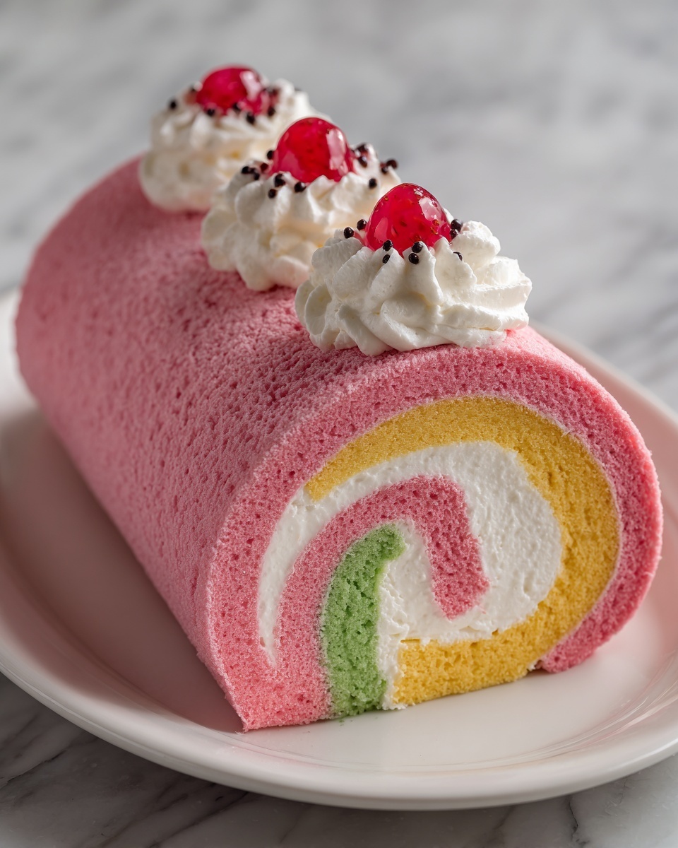 Japanese Cotton Candy Swiss Cake Roll Recipe - Recipe Image