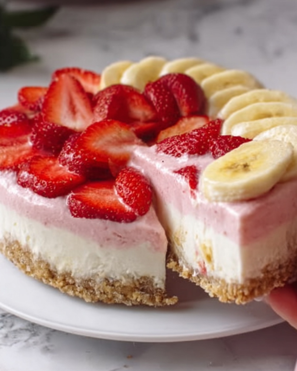 Strawberry Banana Delight Cheesecake Recipe - Recipe Image