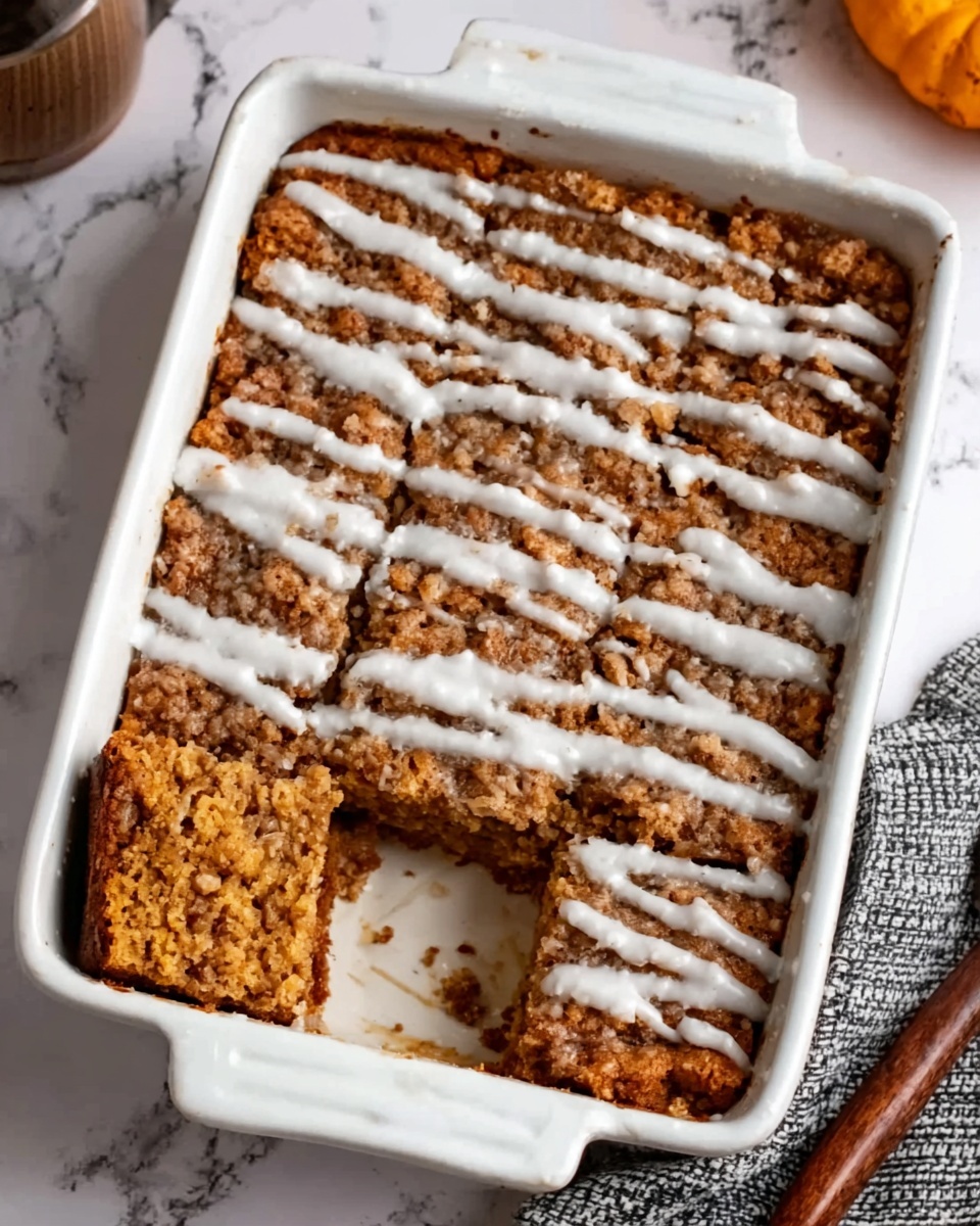 Pumpkin Coffee Cake with Spiced Crumb Topping and Maple Glaze Recipe - Recipe Image