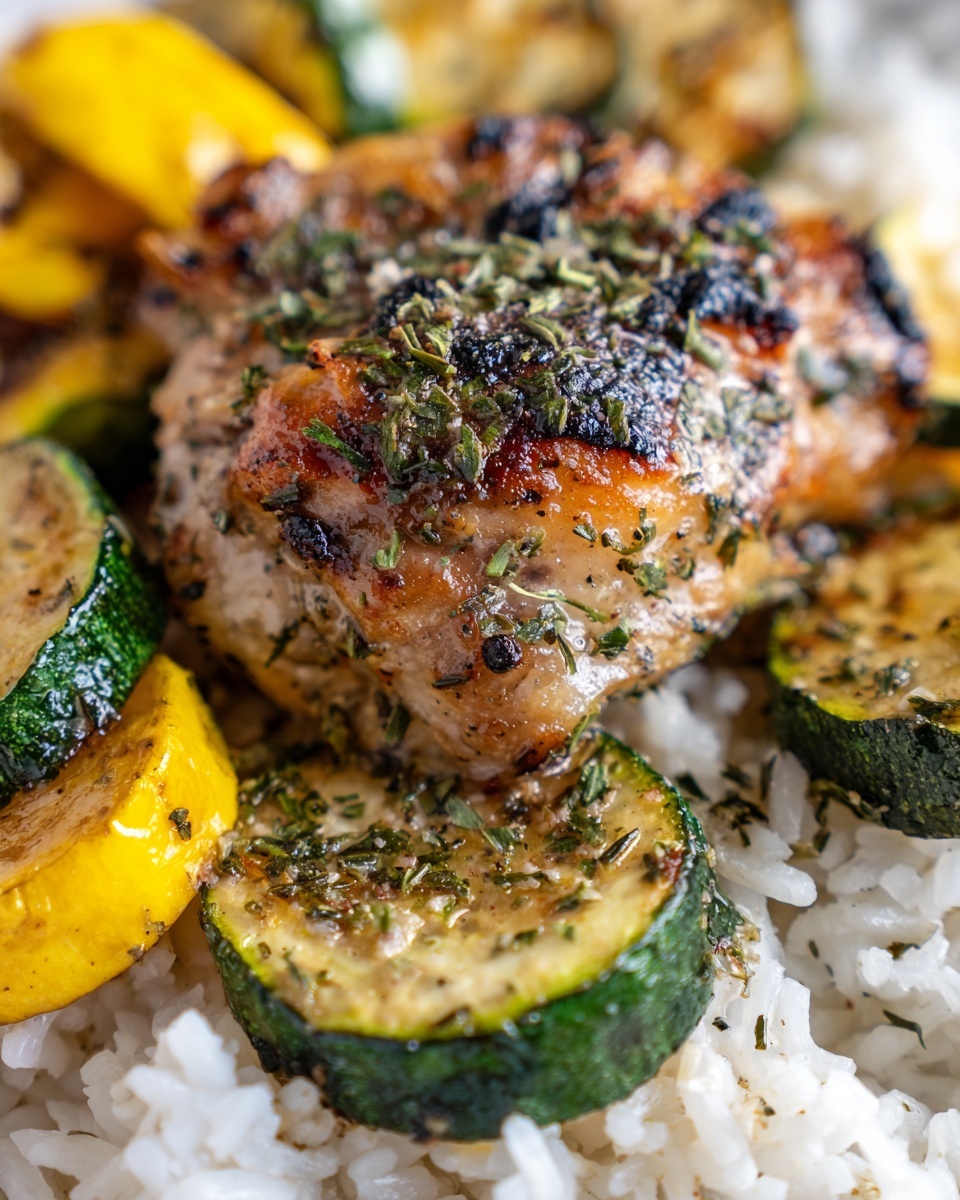Lemon Pepper Chicken and Rice with Zucchini and Squash Recipe - Recipe Image