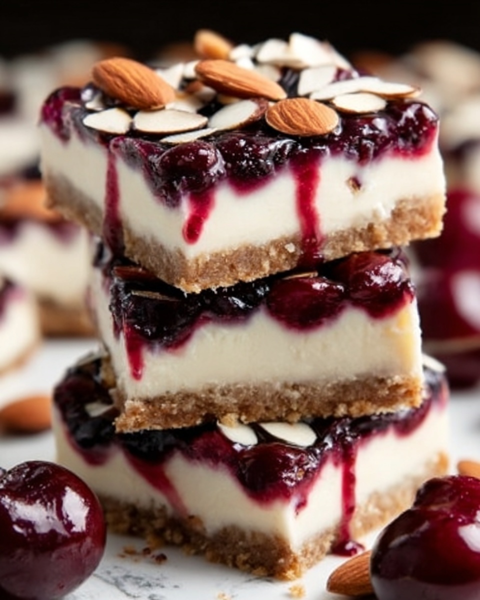 Cherry Almond Cheesecake Bars Recipe - Recipe Image
