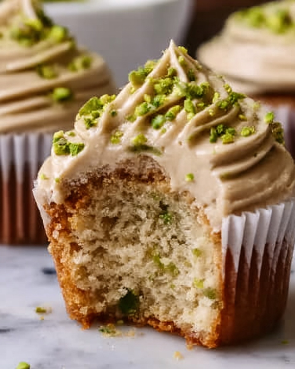 Caramel Pistachio Cupcakes Recipe - Recipe Image